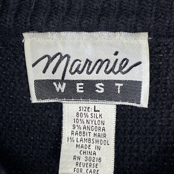 Vtg Marnie West Womens Sweater Size L Silk Angora Lambswool Sequin Abstract 80s - Picture 5 of 6